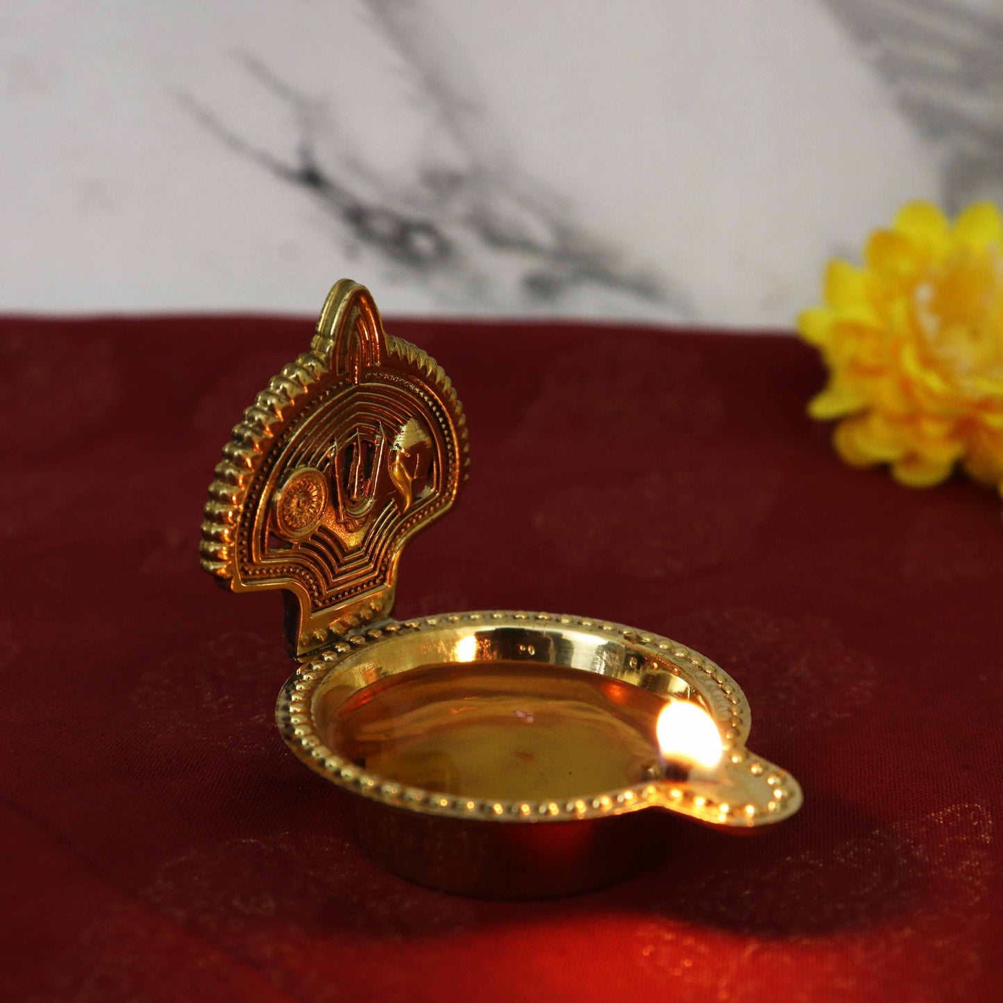 Brass Shanku Chakra Deepam Without Stand (Pital Conch Chakra Deepak)