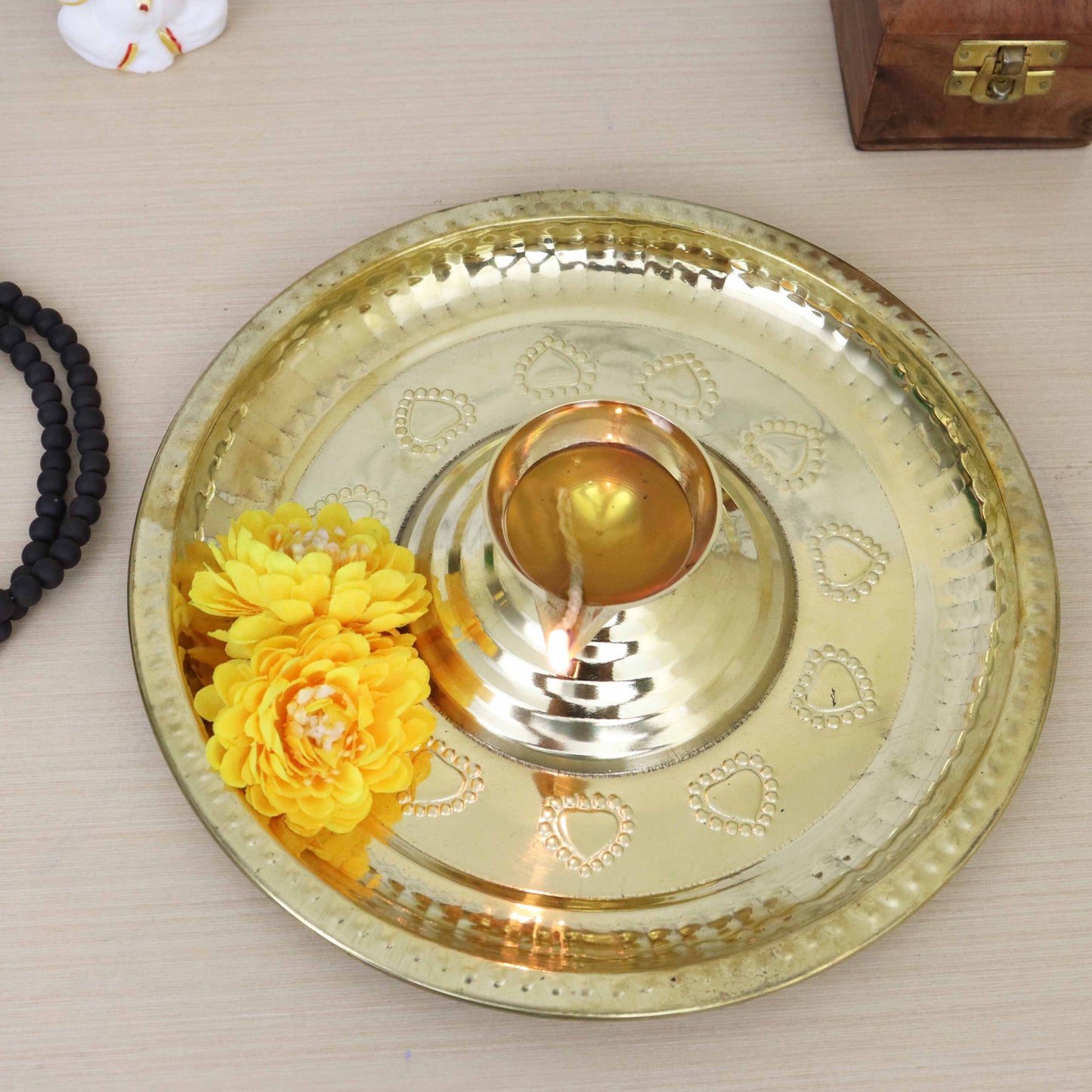 Brass Temple Diya - Size 10 (Pital Mandir Deepak)