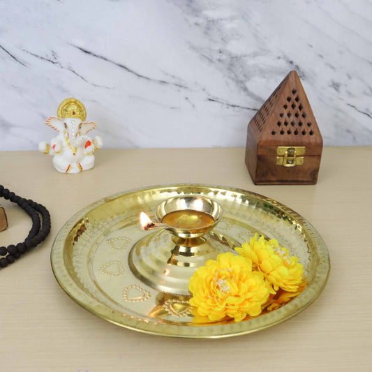 Brass Temple Diya - Size 10 (Pital Mandir Deepak)