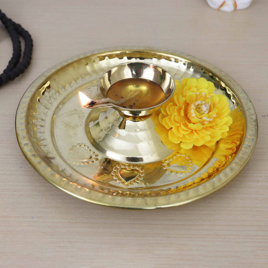 Brass Temple Diya - Size 8 (Pital Mandir Deepak)