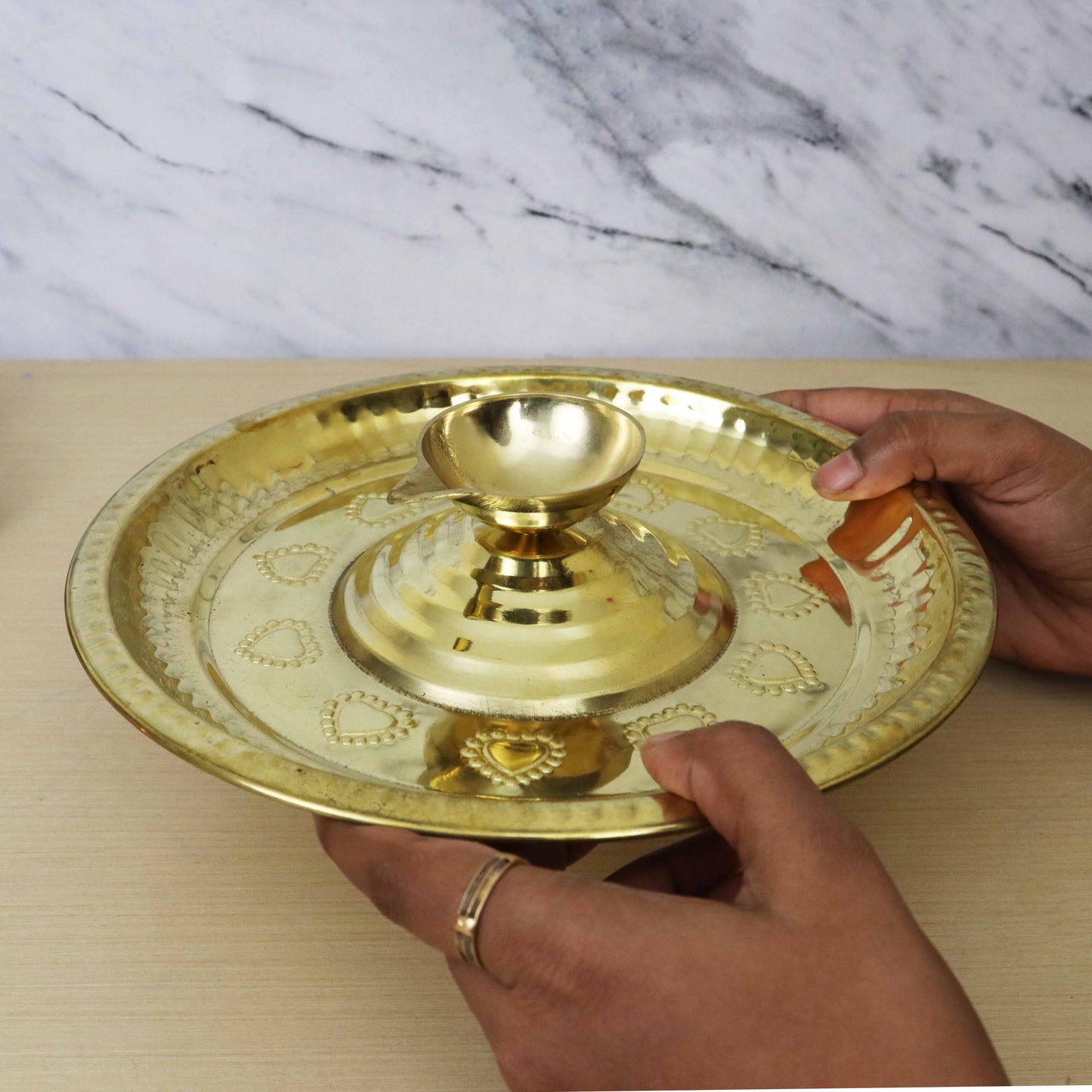 Brass Temple Diya - Size 10 (Pital Mandir Deepak)
