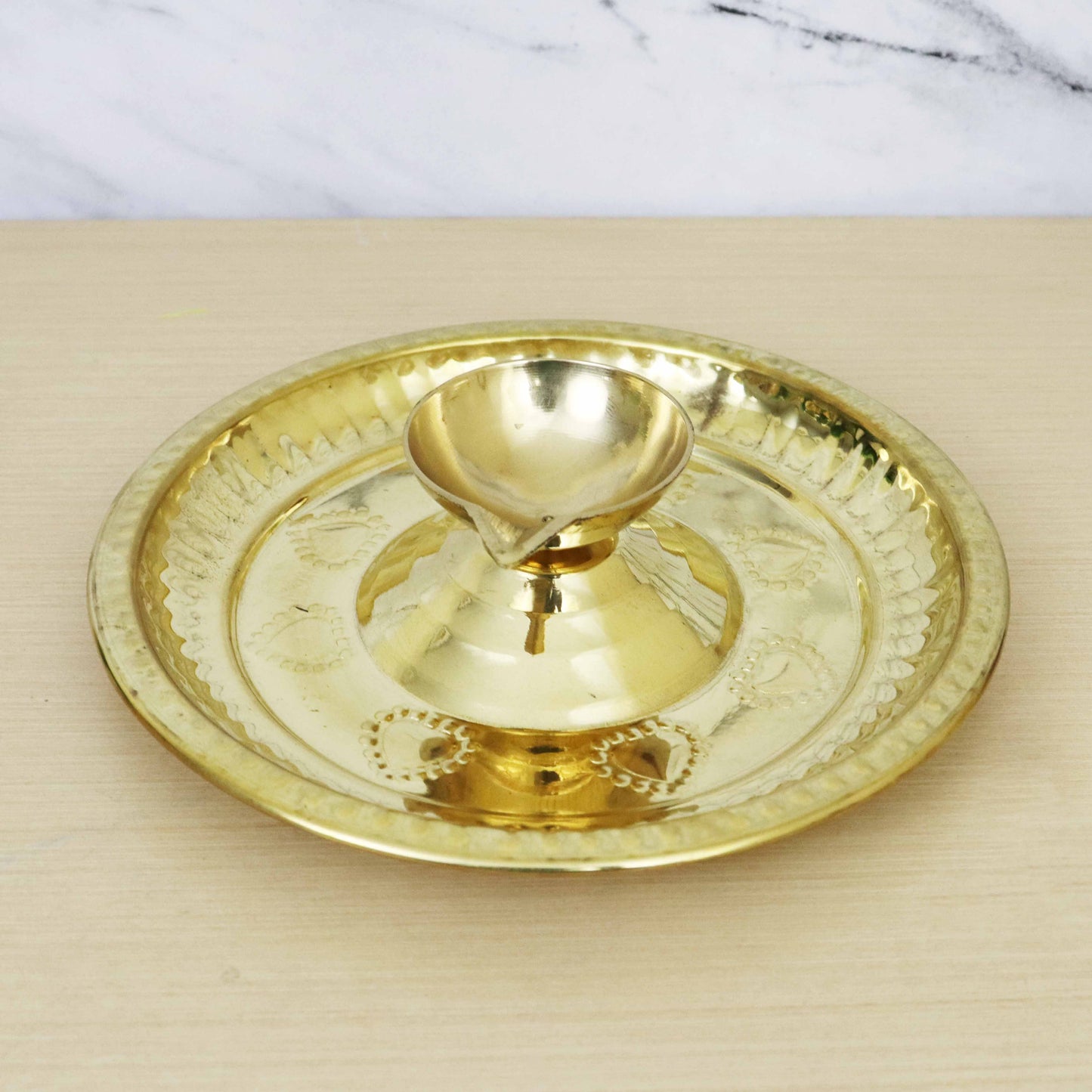 Brass Temple Diya - Size 8 (Pital Mandir Deepak)