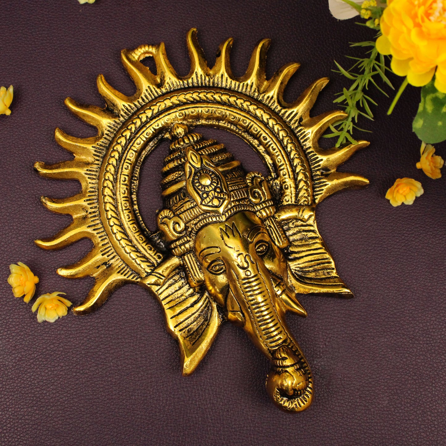 ऑक्सीडाइज़्ड मेटल किरण गणेश वॉल हैंगिंग