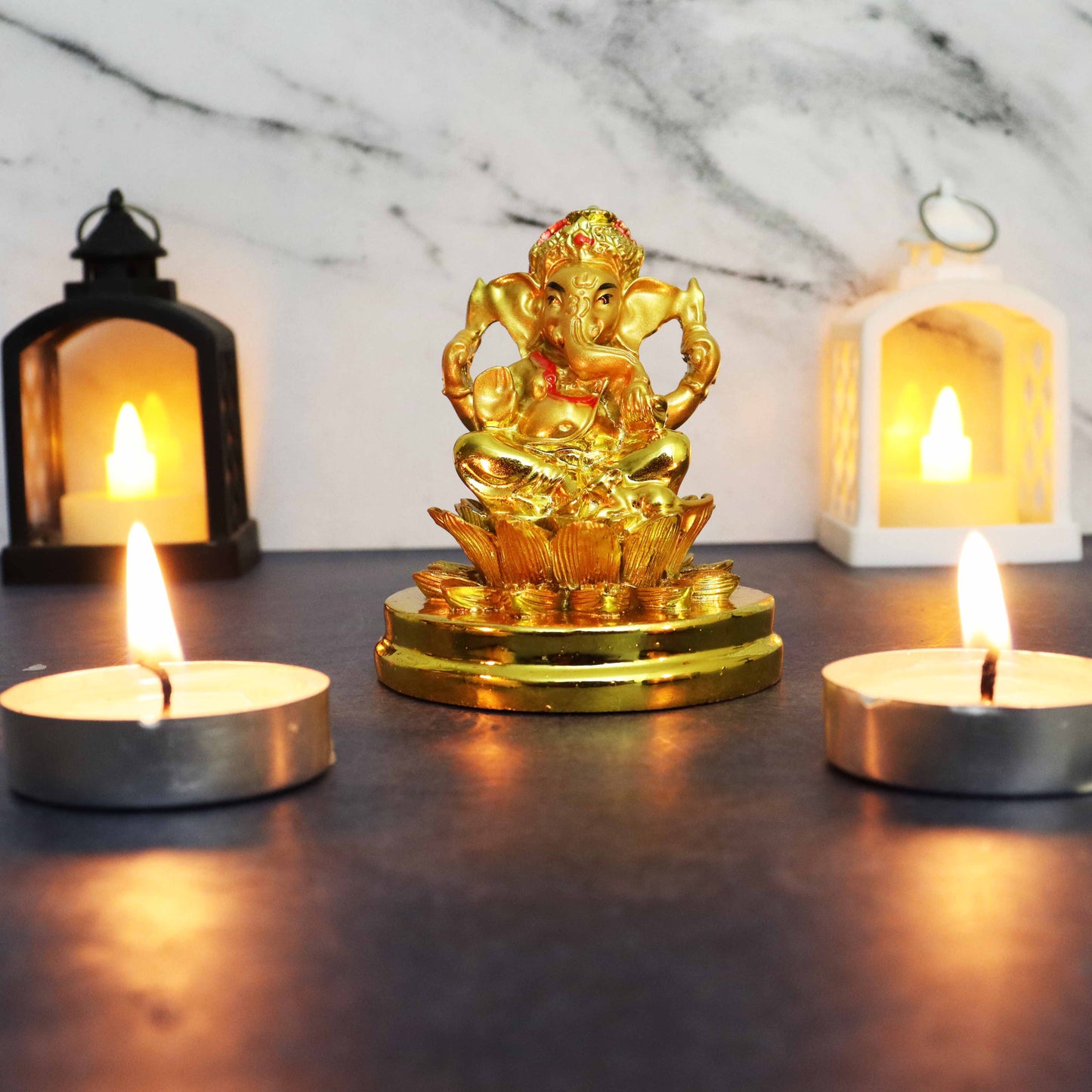 Resin Show Pieces Lotus Ganesh (Kamal Vinayak Showpiece)