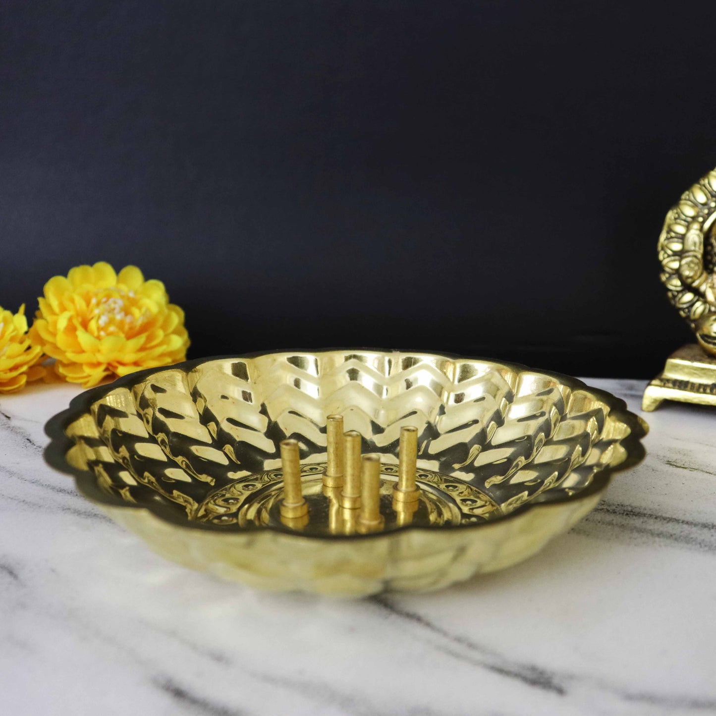 Brass ZigZag Agarbatti Large
