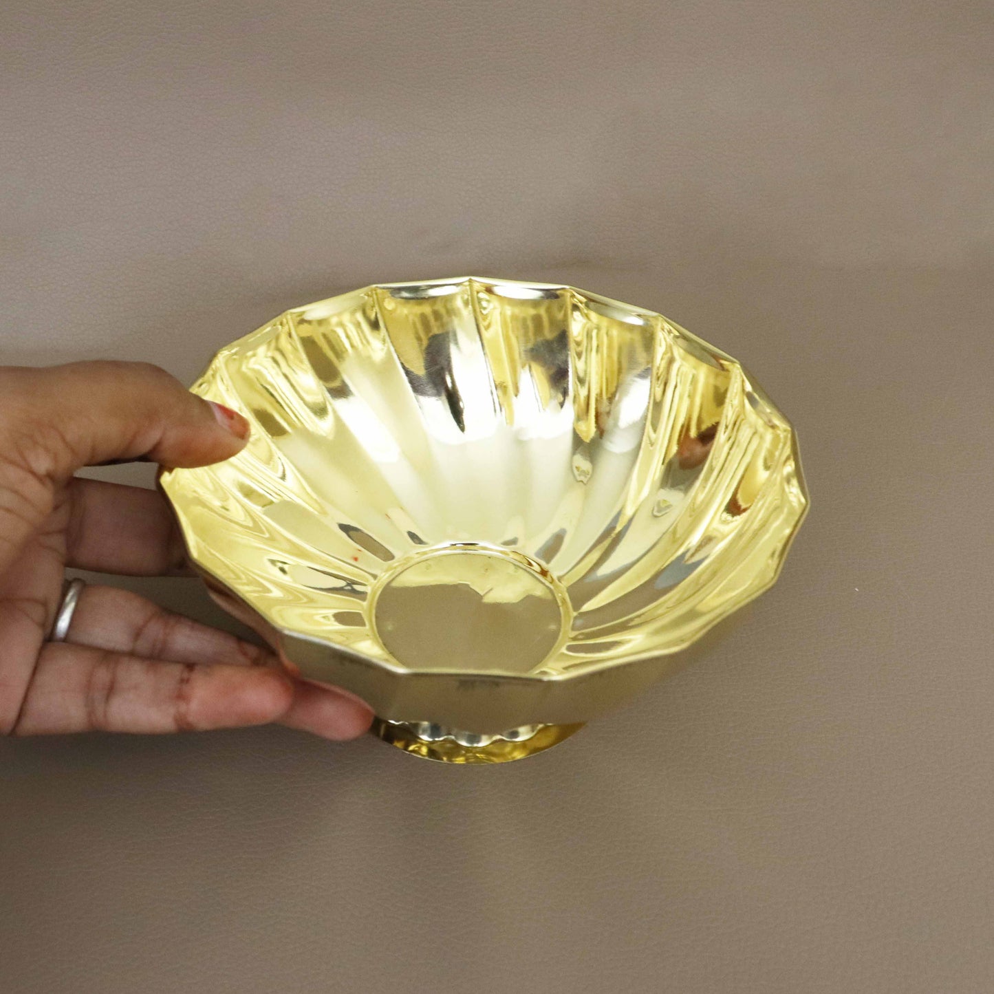 Brass Spiral Bowl with Stand