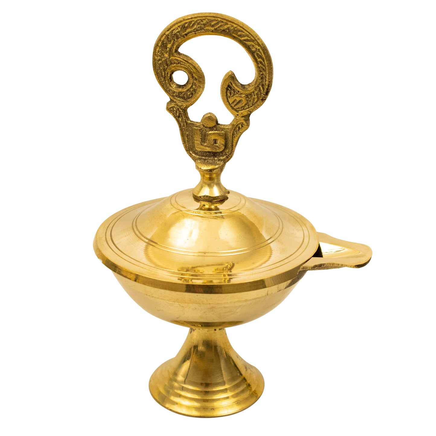 Brass Om Closed Diya (Pital Aum Band Deepak)
