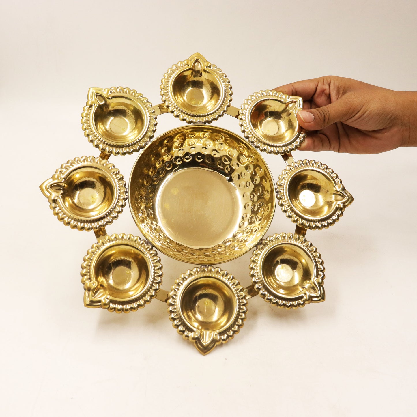 Brass Hammered Design Urli Diya