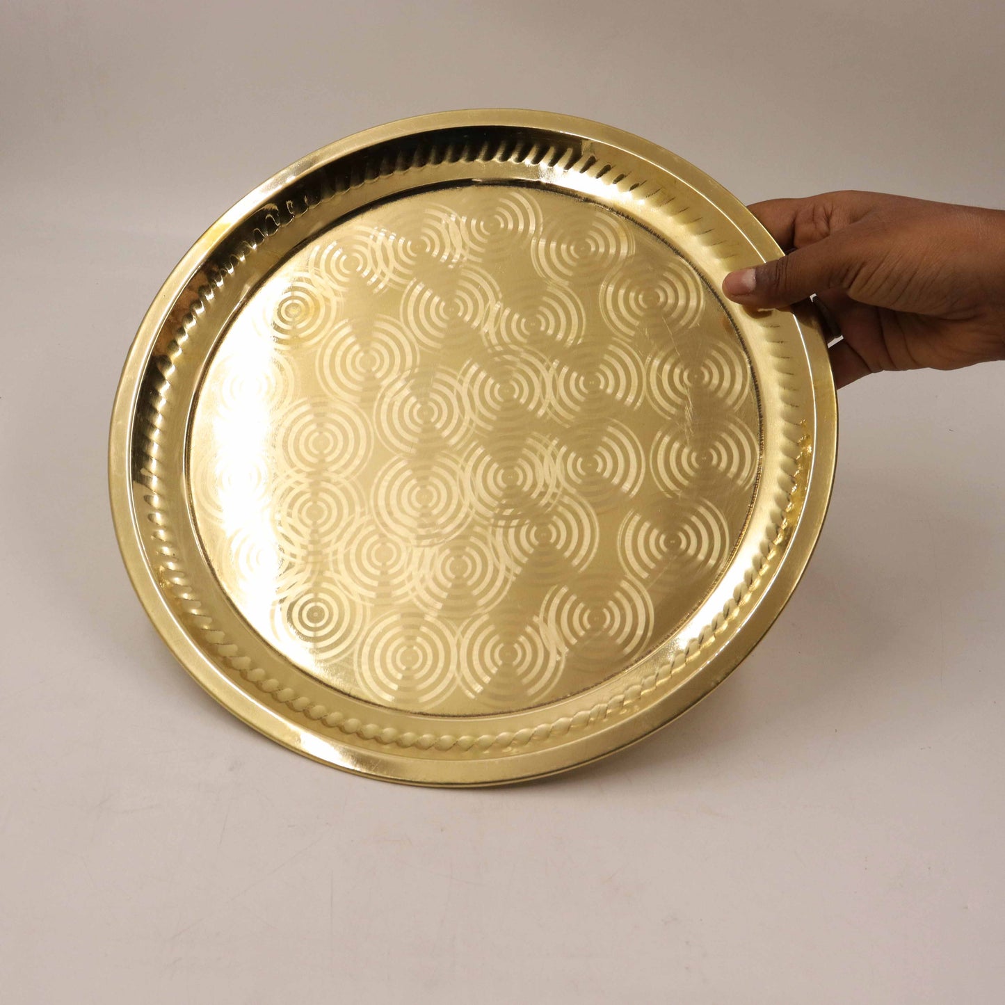 Brass Ring Thali Size-12 (Pital Gol Thali / Chakra Plate)
