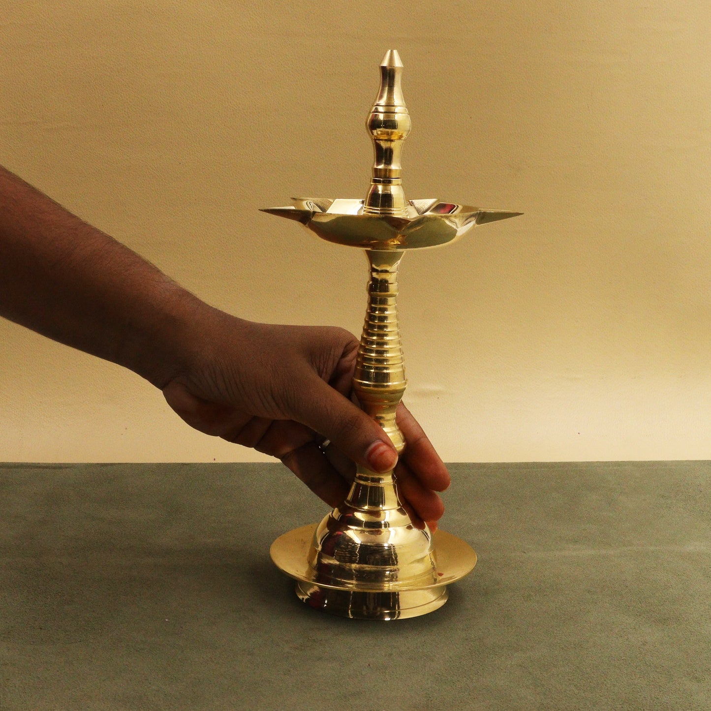 Brass Kerala Fancy Diya Size-9 (Pital Kerala Sundar Deepak)