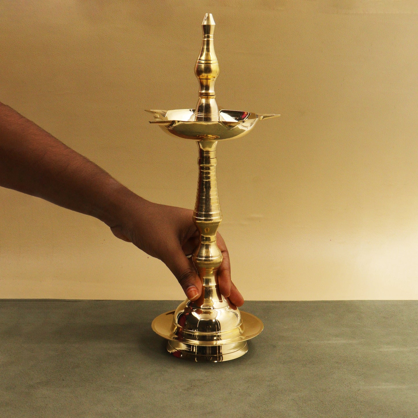 Brass Kerala Fancy Diya Size-11 (Pital Kerala Sundar Deepak)
