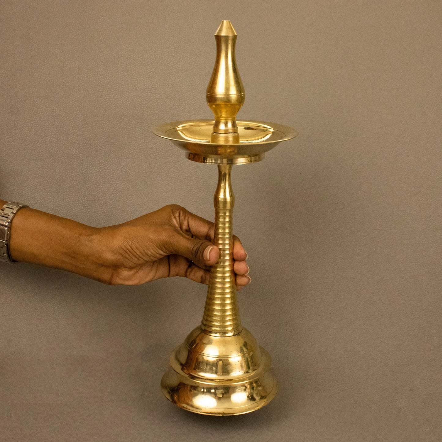 Brass Kerala Nila Vilakku-12inch (Pital Kerala Nila Deepak)