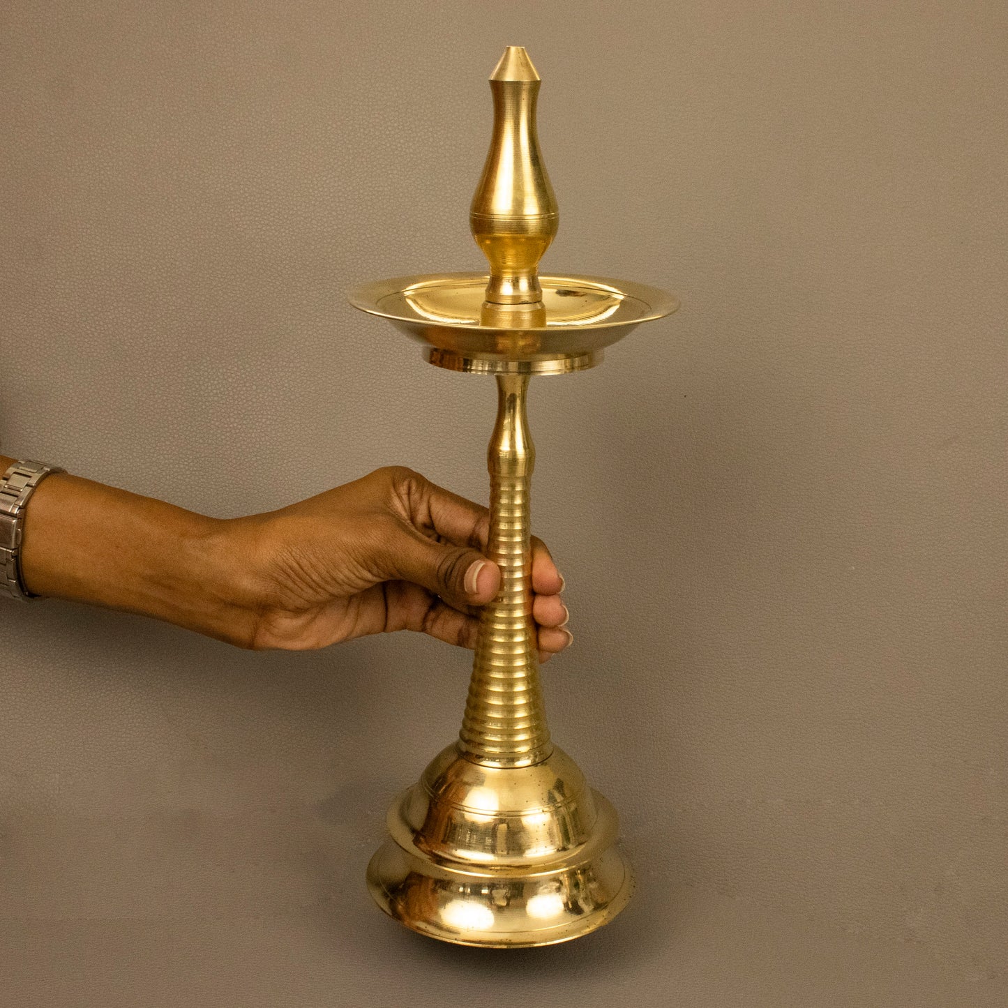 Brass Kerala Nila Vilakku-12inch (Pital Kerala Nila Deepak)