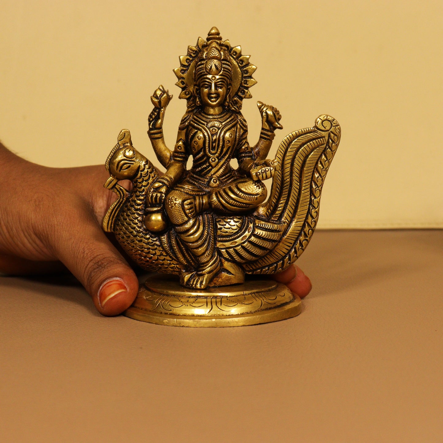 Brass Gayathri Devi Idol (Pital Gayatri Mata Murti)