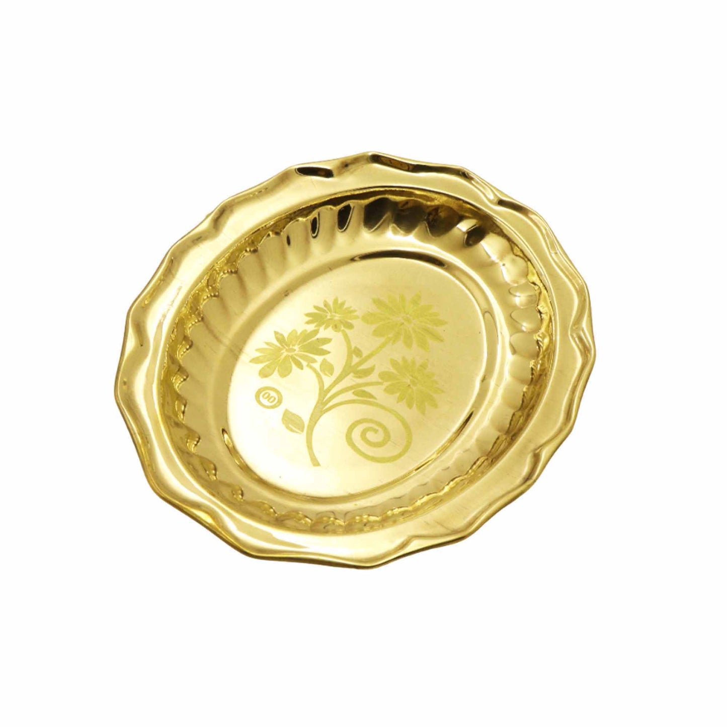 Brass Vijay Oval Tree Plate (Laser Thambalam Plate) (Pital Jeet Vriksh Thali)