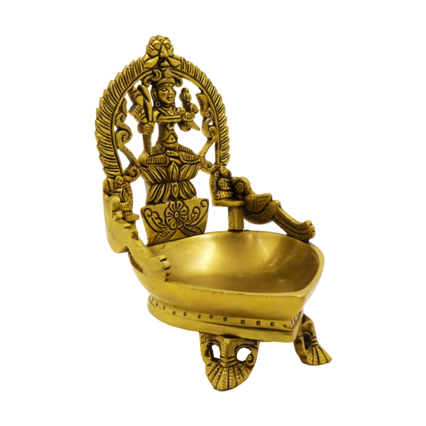 Brass Antique Kanchi Kamatchi Diya (1.320gm) (Pital Kanchipuram Kamakshi Deepak)