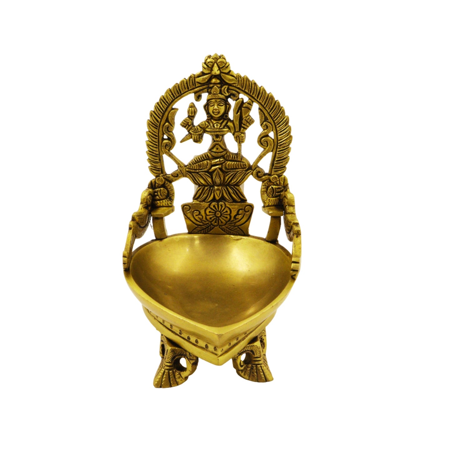 Brass Antique Kanchi Kamatchi Diya (1.320gm) (Pital Kanchipuram Kamakshi Deepak)