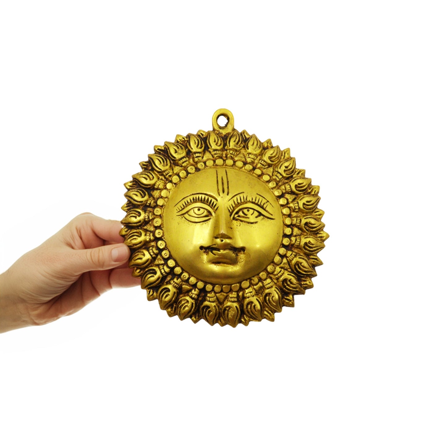 Brass Sun Face Wall Hanging (Pital Surya Mukh / Suriyan Wall Decor)