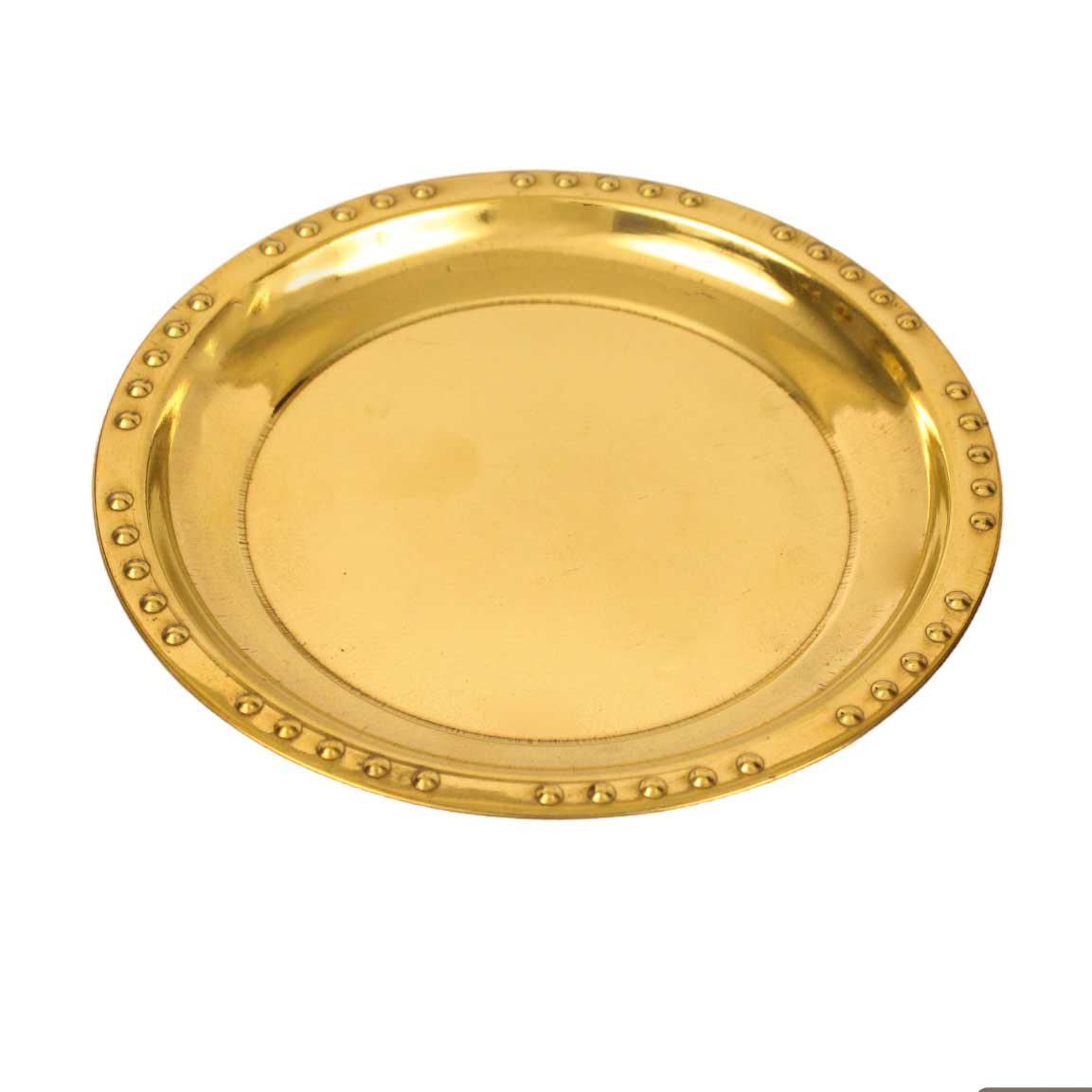 Brass Plain Dotted Thali (Pital Bindiya Design Plate)