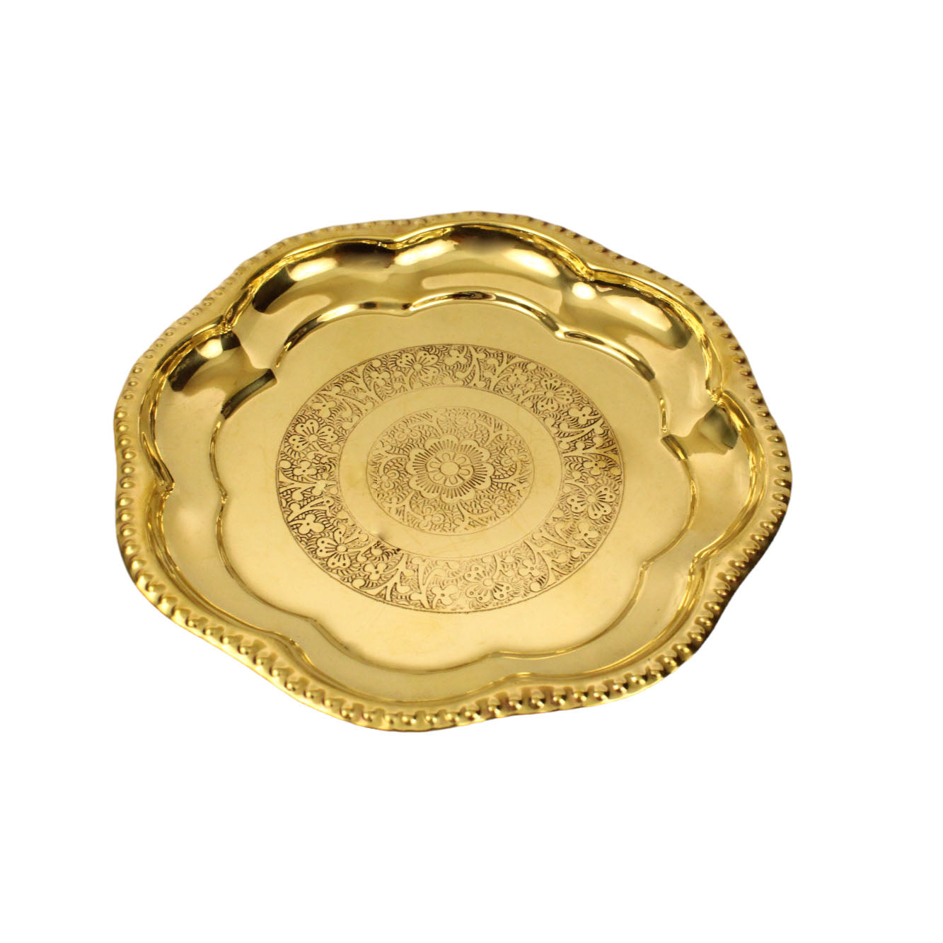Brass Zigzag Aarti Thali