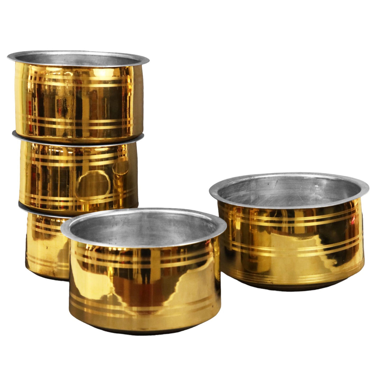 Golden Premium Brass Vadi Chatti Set of 5