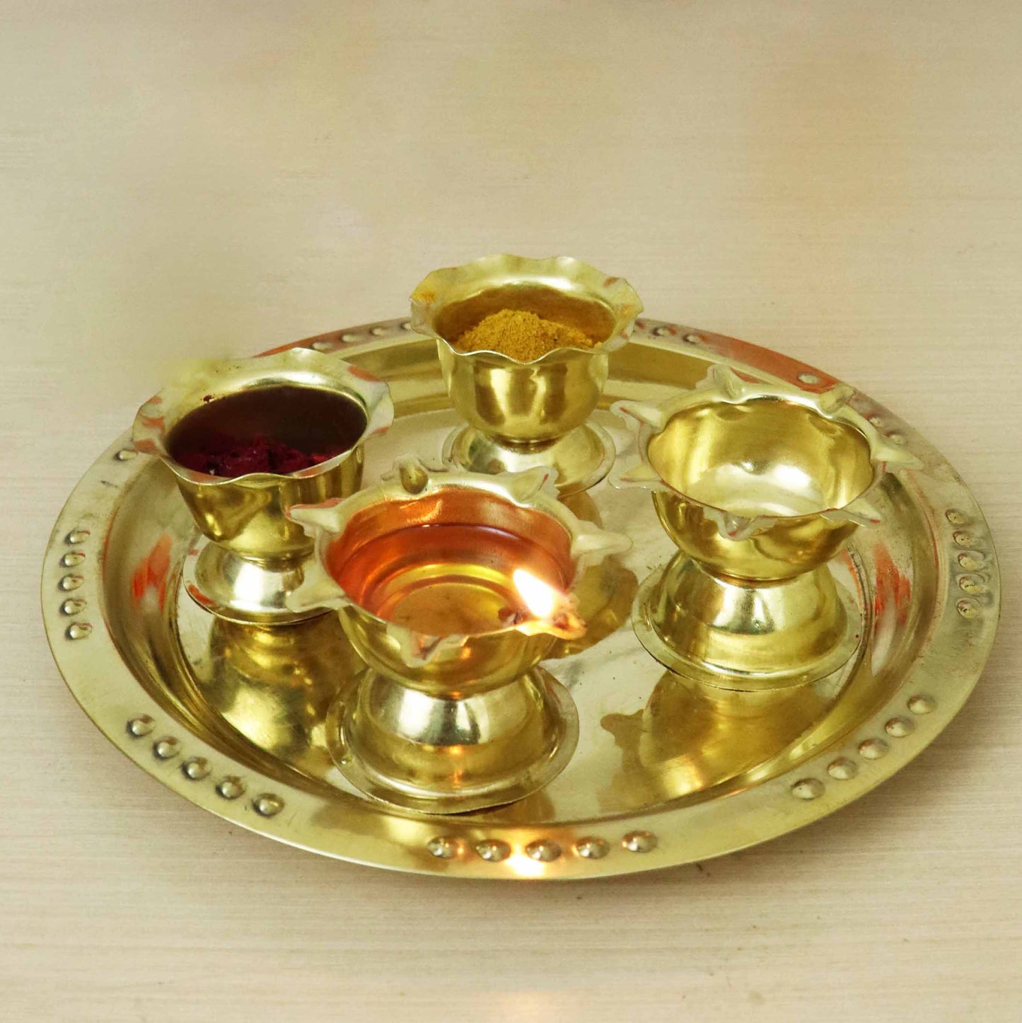 Brass Andra Star Plus (Aarti Plate) (Pital Andhra Nakshatra Thali)