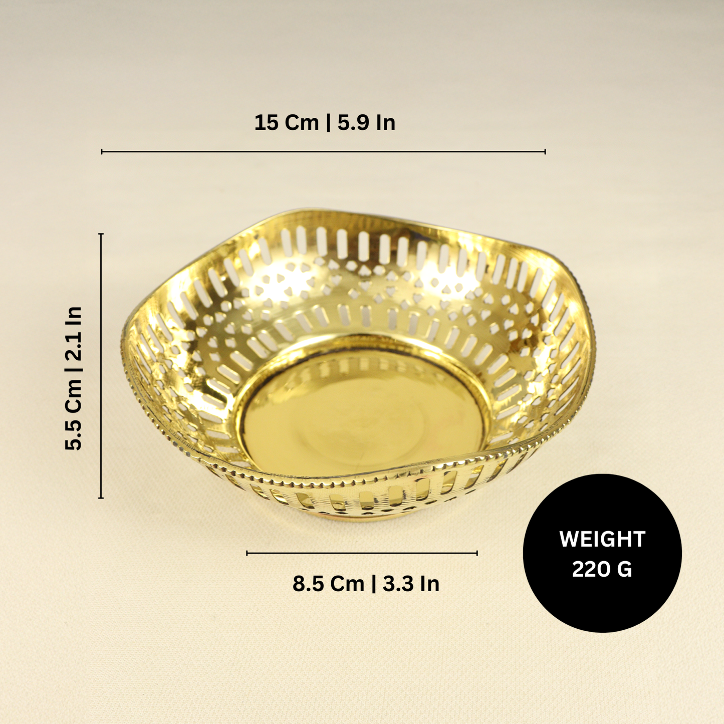 Brass Deep Bowl Fancy (Pital Deepak Katori Sundar)