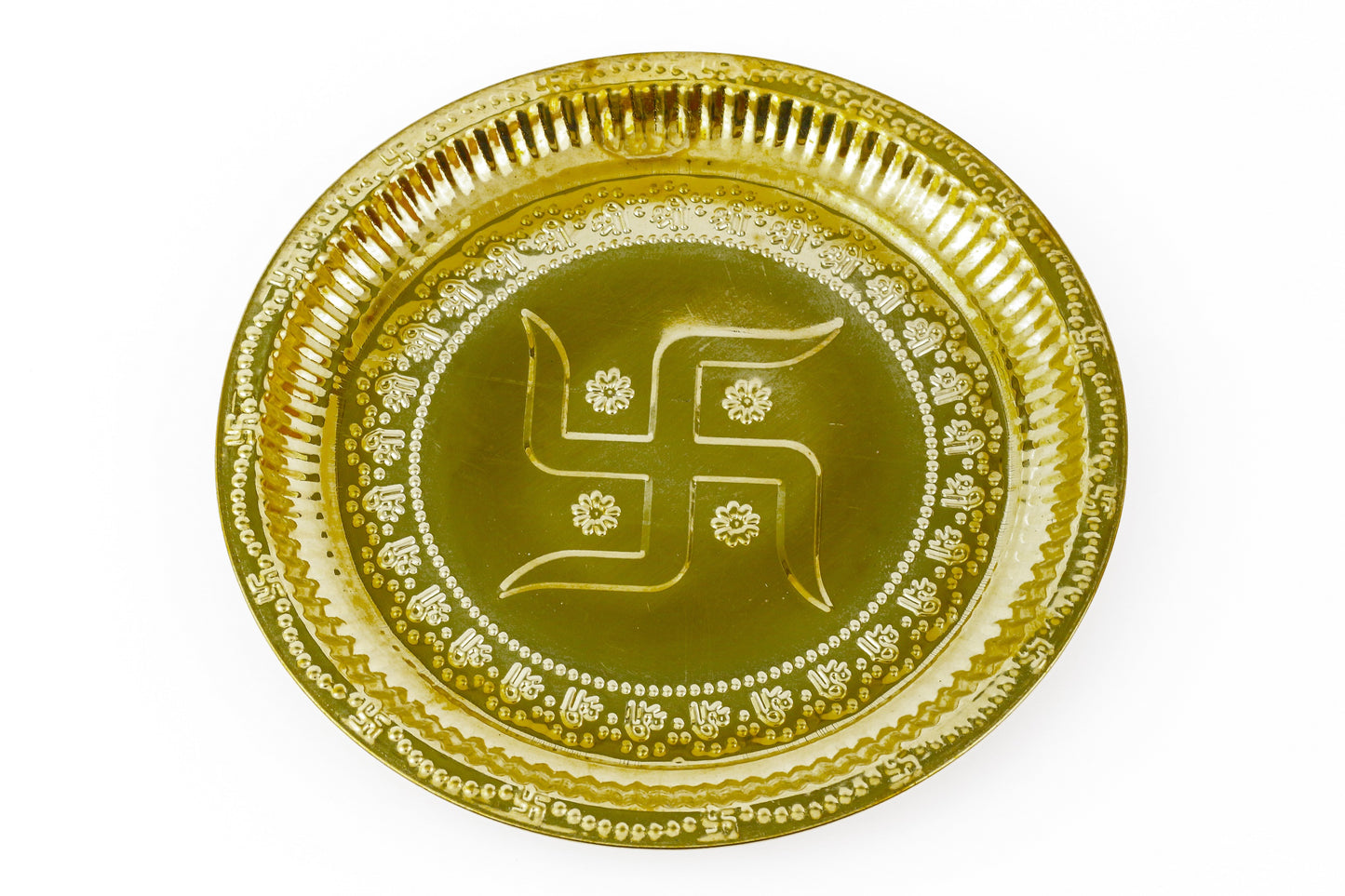 Brass Swastika Plate (Pital Swastik Thali / Mangal Symbol)