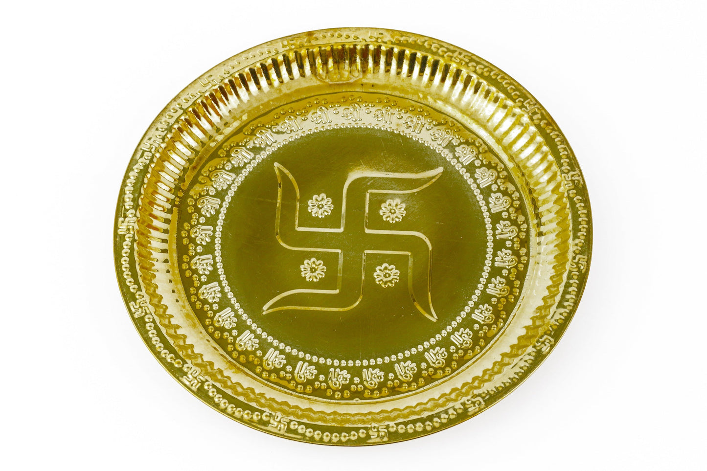 Brass Swastika Plate (Pital Swastik Thali / Mangal Symbol)