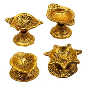 Oxidized Four Diyas Set