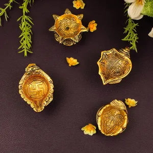 Oxidized Four Diyas Set