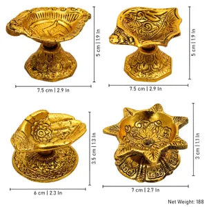 Oxidized Four Diyas Set