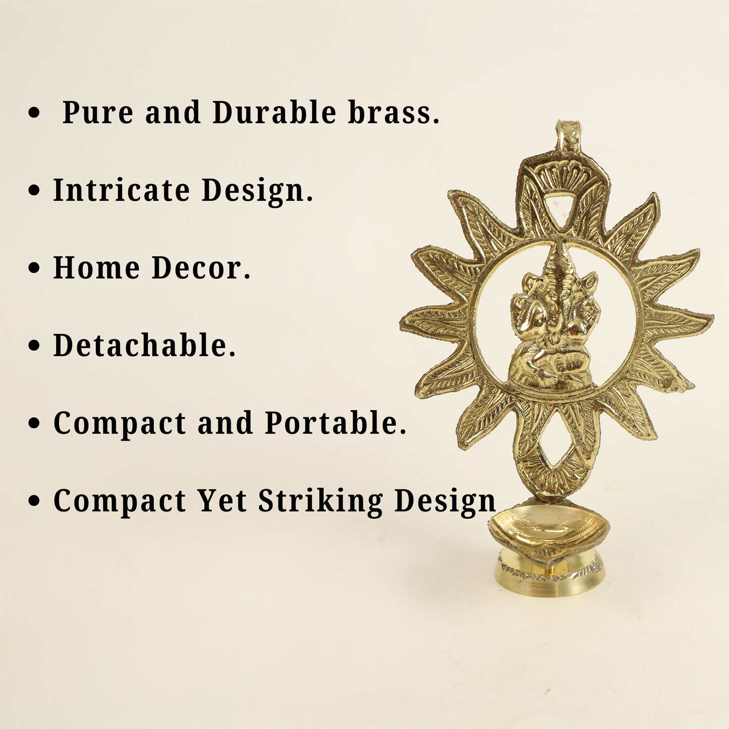 Brass Suraj Sun Ganesha Diya (Pital Surya Vinayak Deepak)