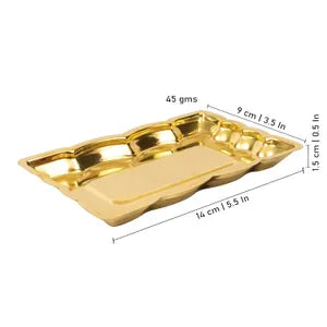 Decorative Rectangular Brass Thali