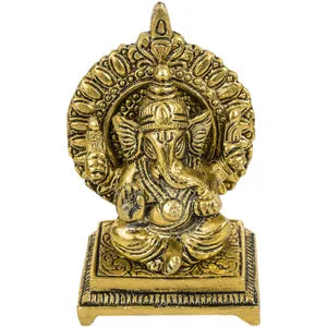 Oxidised Sinhasan Ganesha Idol