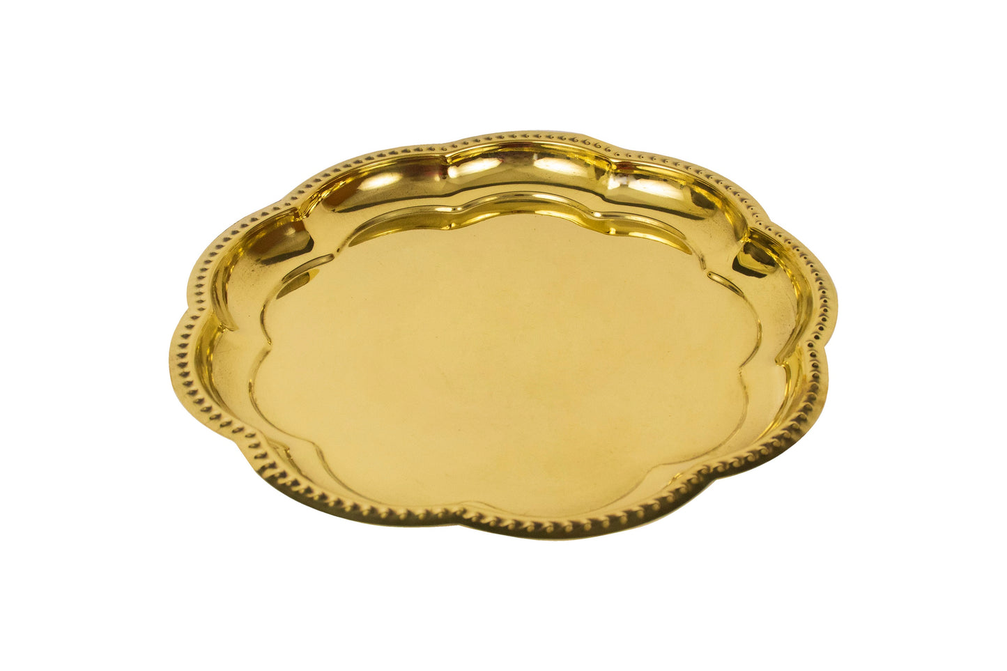 Brass Zigzag Thali (Pital Lehria Design Plate)