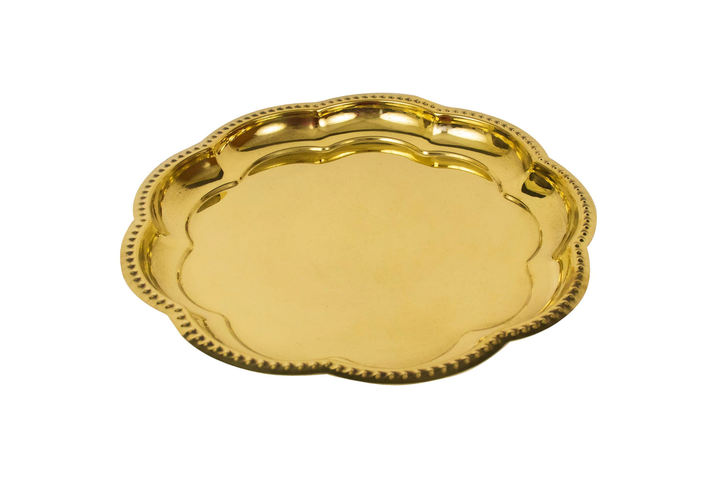Brass Zigzag Thali (Pital Lehria Design Plate)