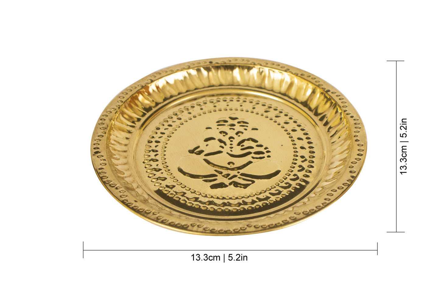 Brass Ganesha Thali (Pital Vinayak Puja Thali / Ganapati Plate)