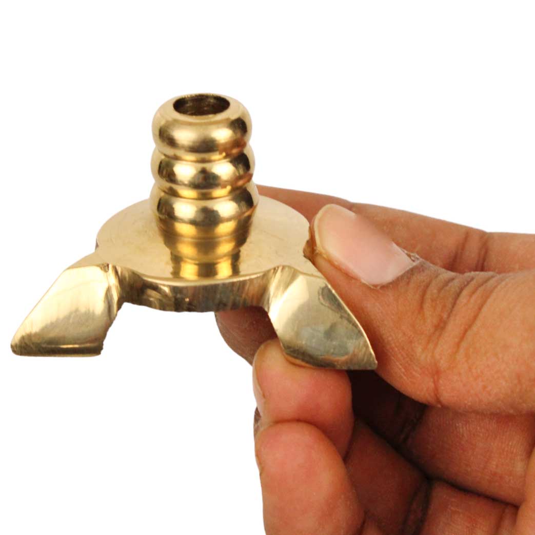 Brass Wick Holder (Vilakku Thiri Stand) - Big (Pital Batti Stand Bada)