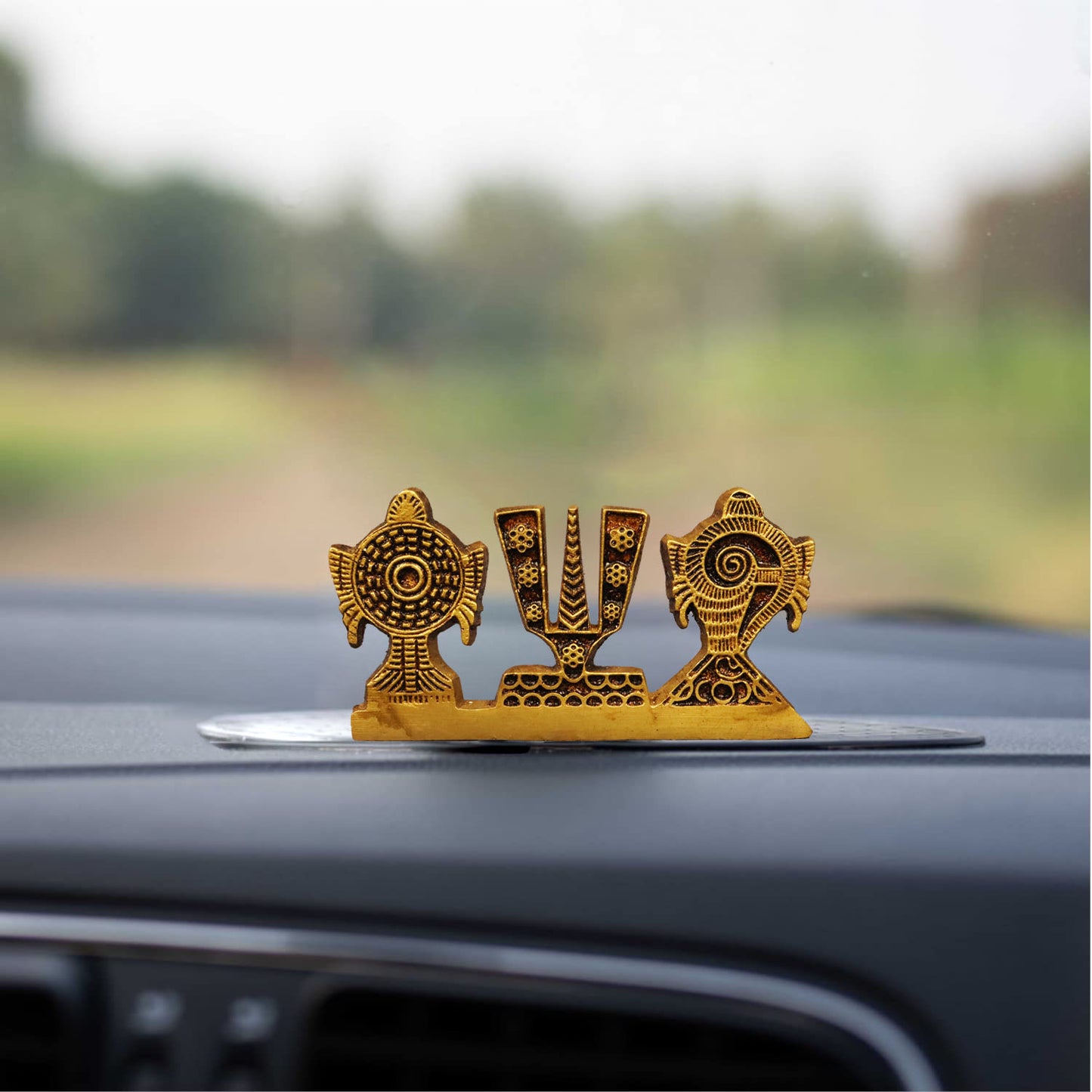 Car Dashboard Shangu Chakra Namah Antique Finish Idol
