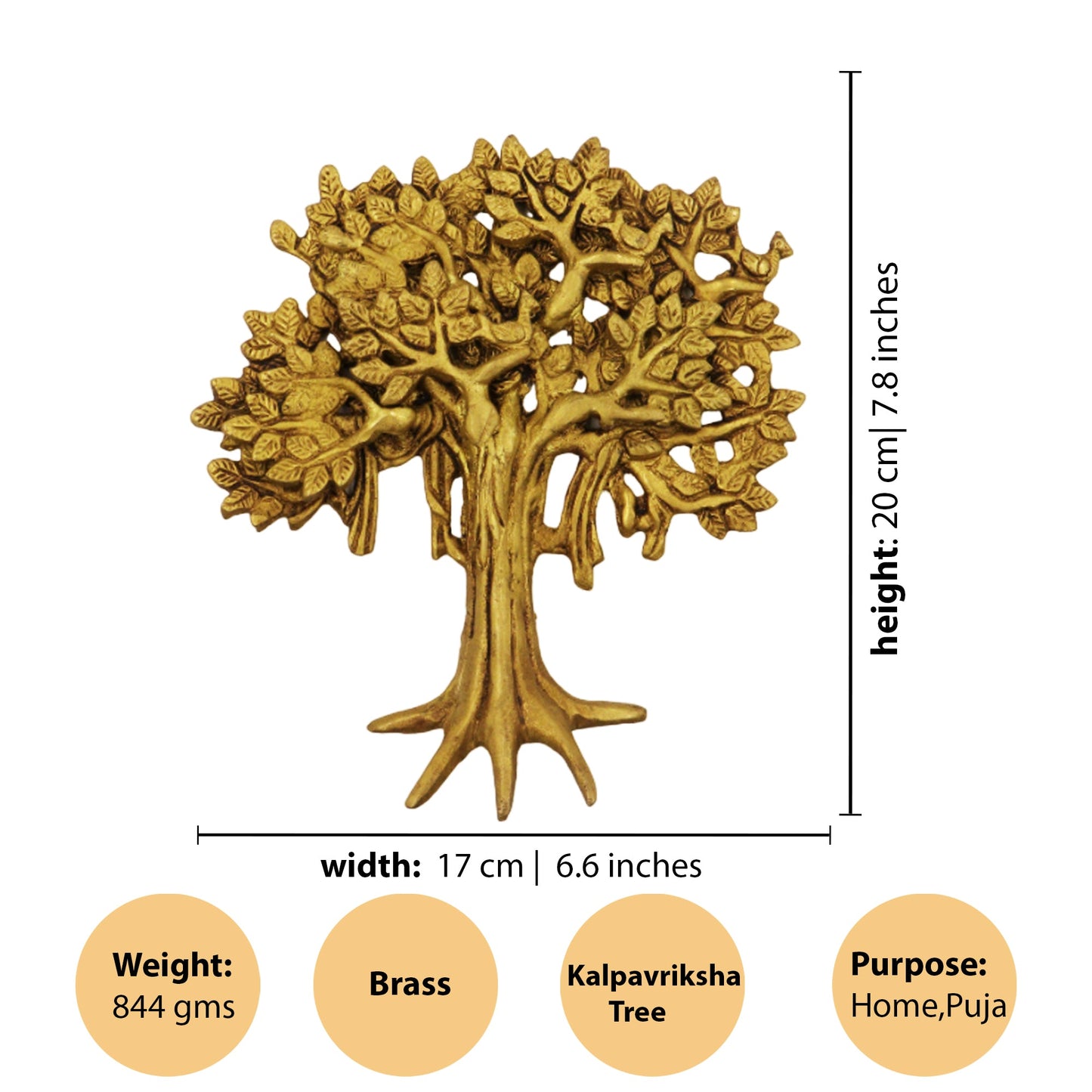 Brass Kalpvriksha Tree Wall Hanging (Pital Kalpa Vriksh / Wish Tree)