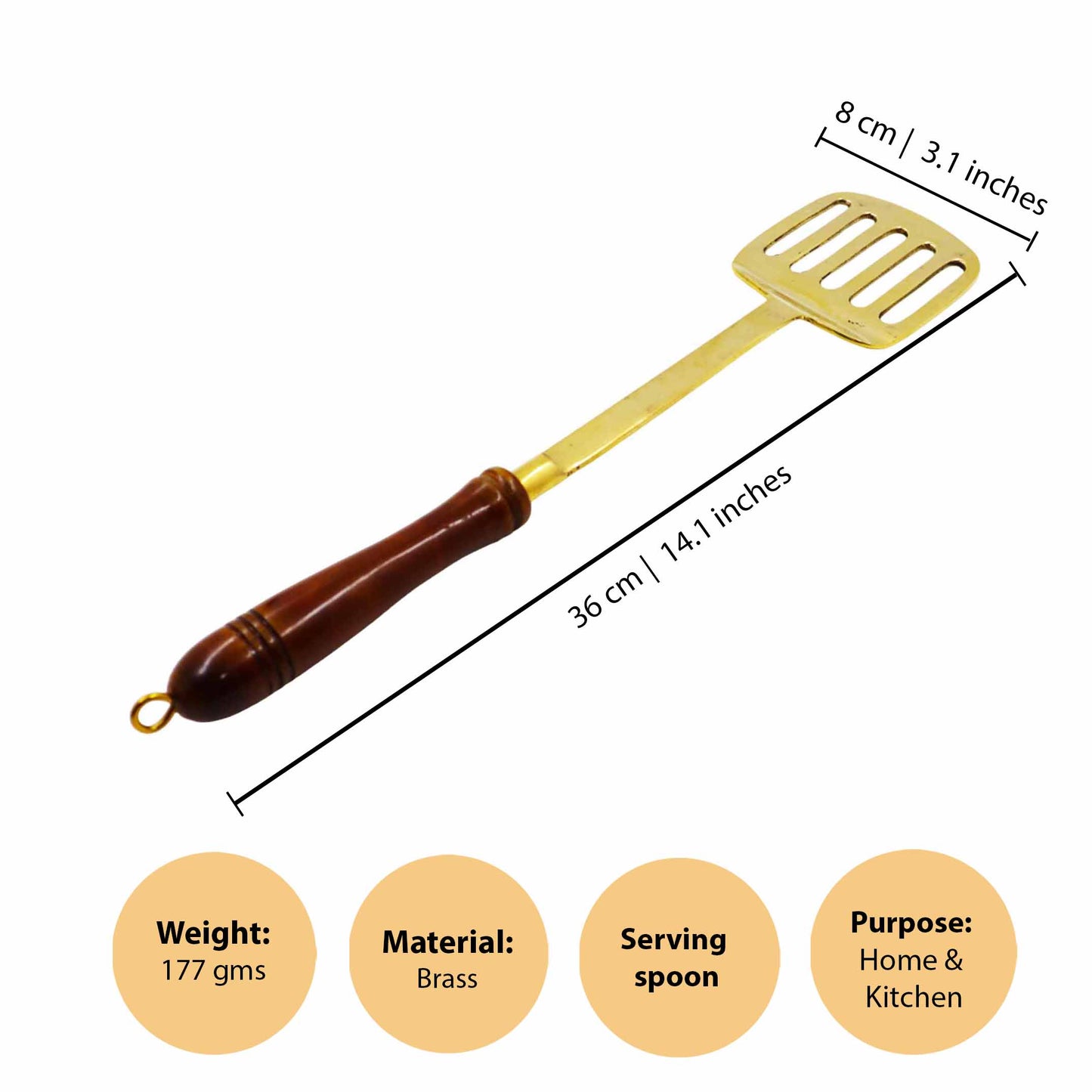 Brass Cutlary Wooden Handle-Tawa Karandi