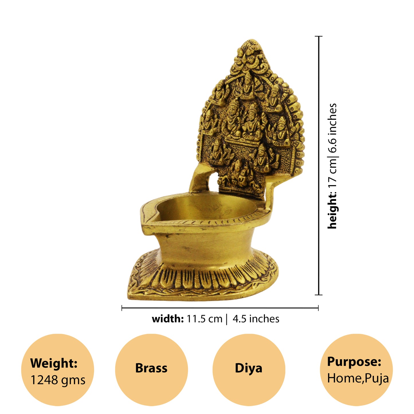 Antique Gajalakshmi Diya (Pital Prachin Gaj Laxmi Deepak)