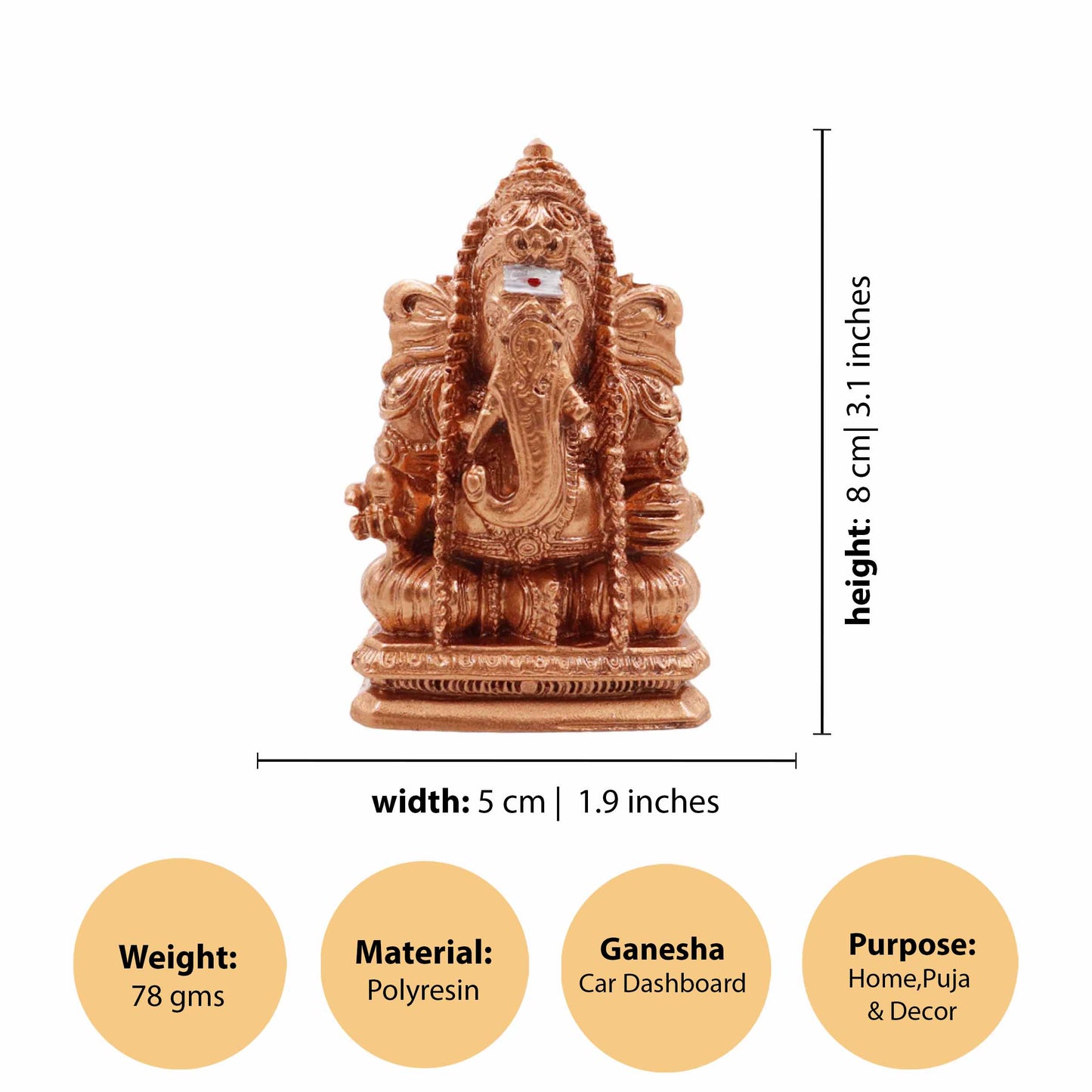 Fiber resin Vinayagar copper