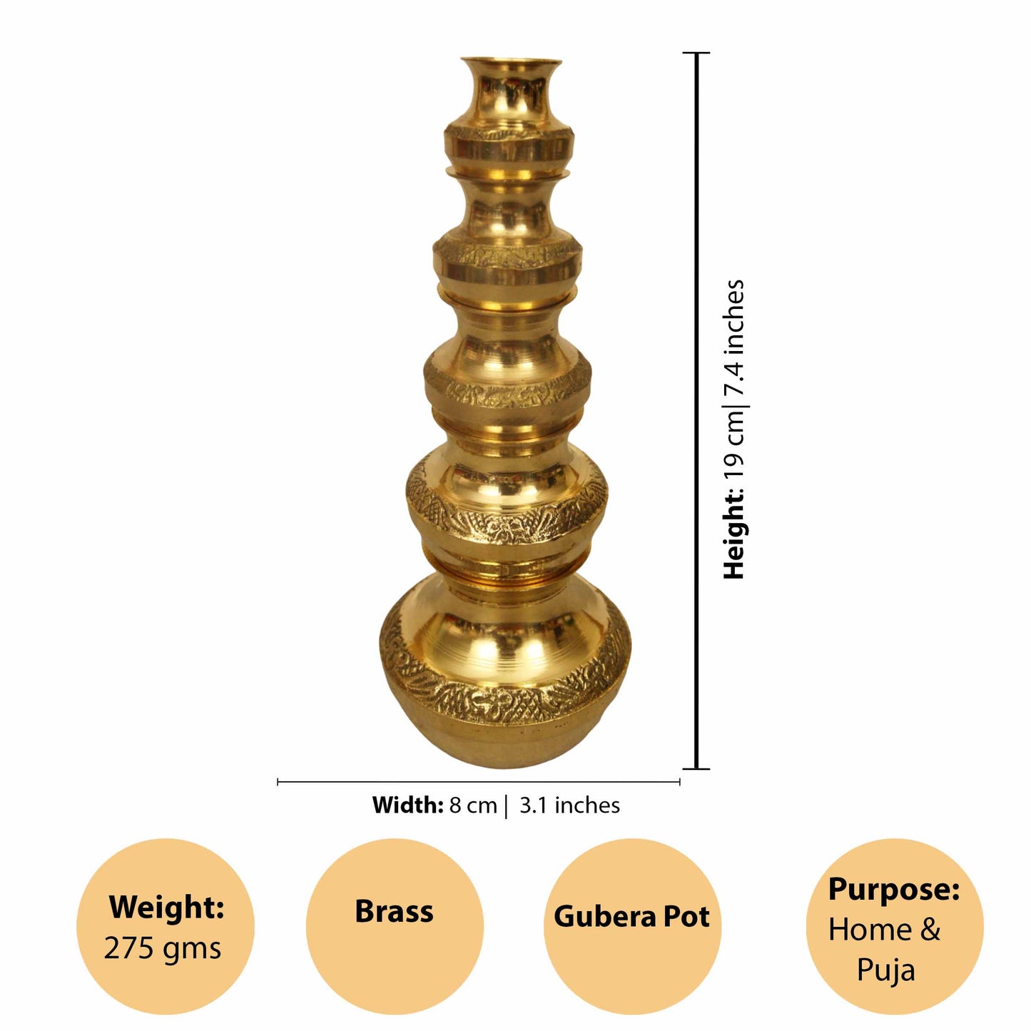 Gada Kubera Kudam Set of 5 (Gada Kuber Kalash Panch Set)