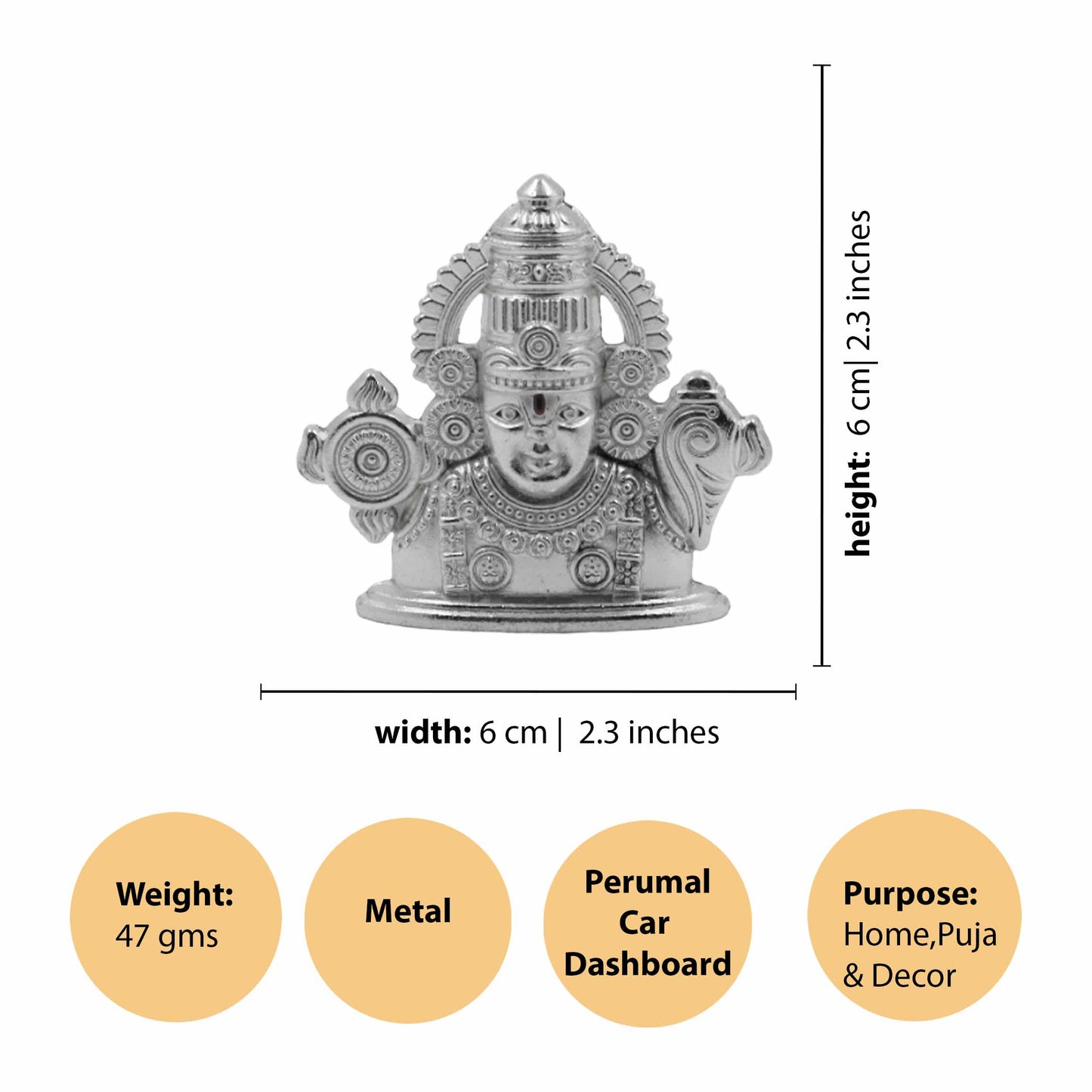 Varadharaja Perumal Face (Silver)