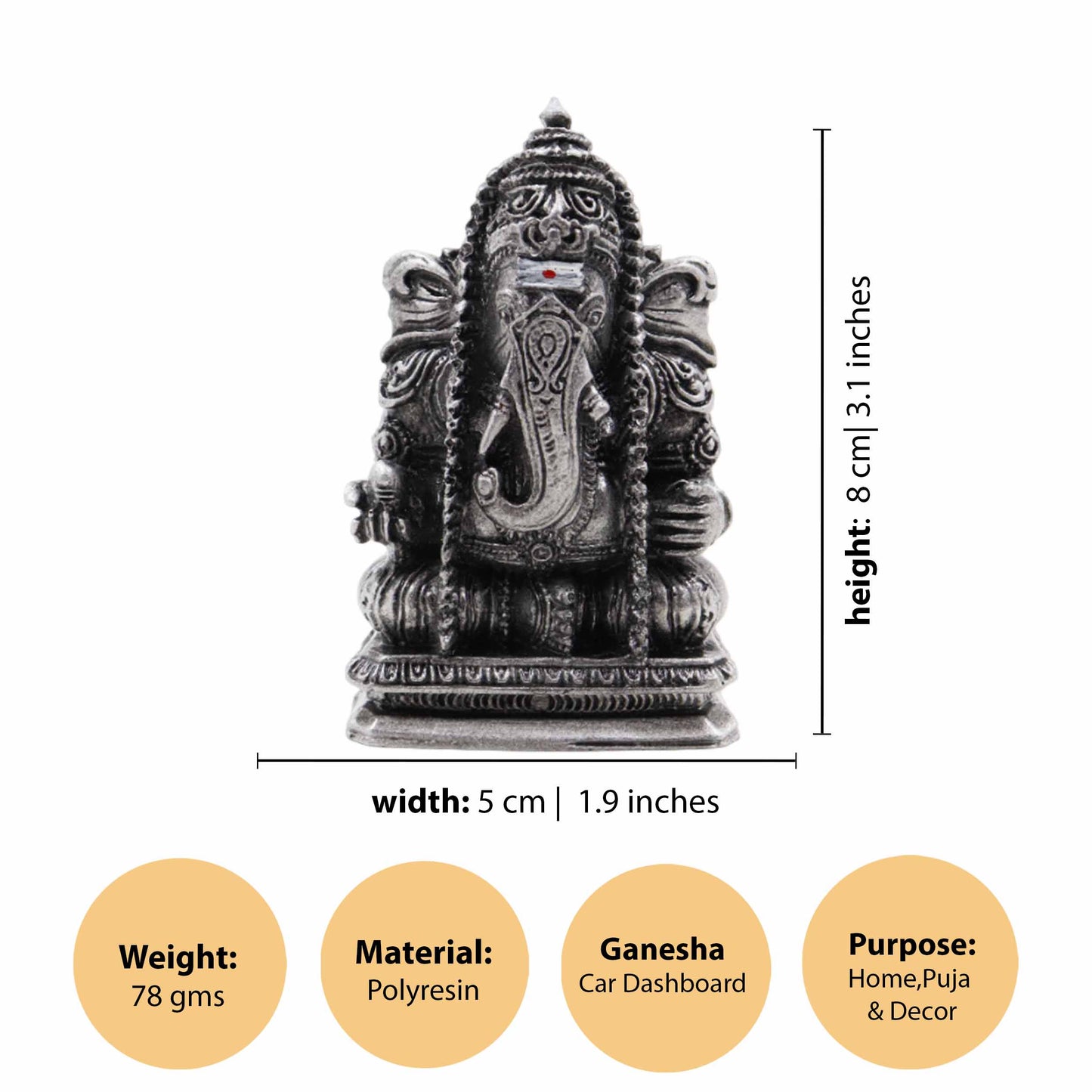 Fiber Resibn Vinayagar Silver