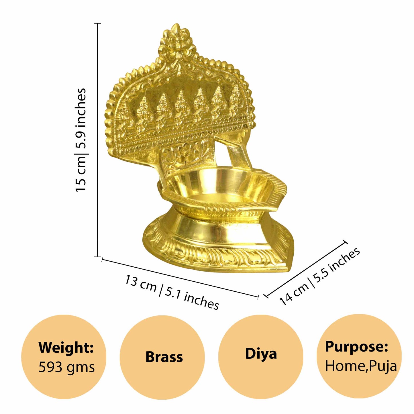 Brass Sapthakani Vilakku