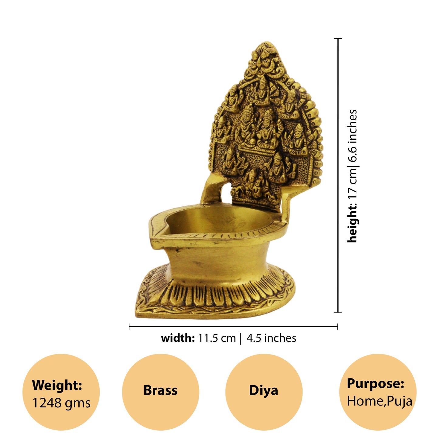 Antique Gajalakshmi Diya (Pital Prachin Gaj Laxmi Deepak)