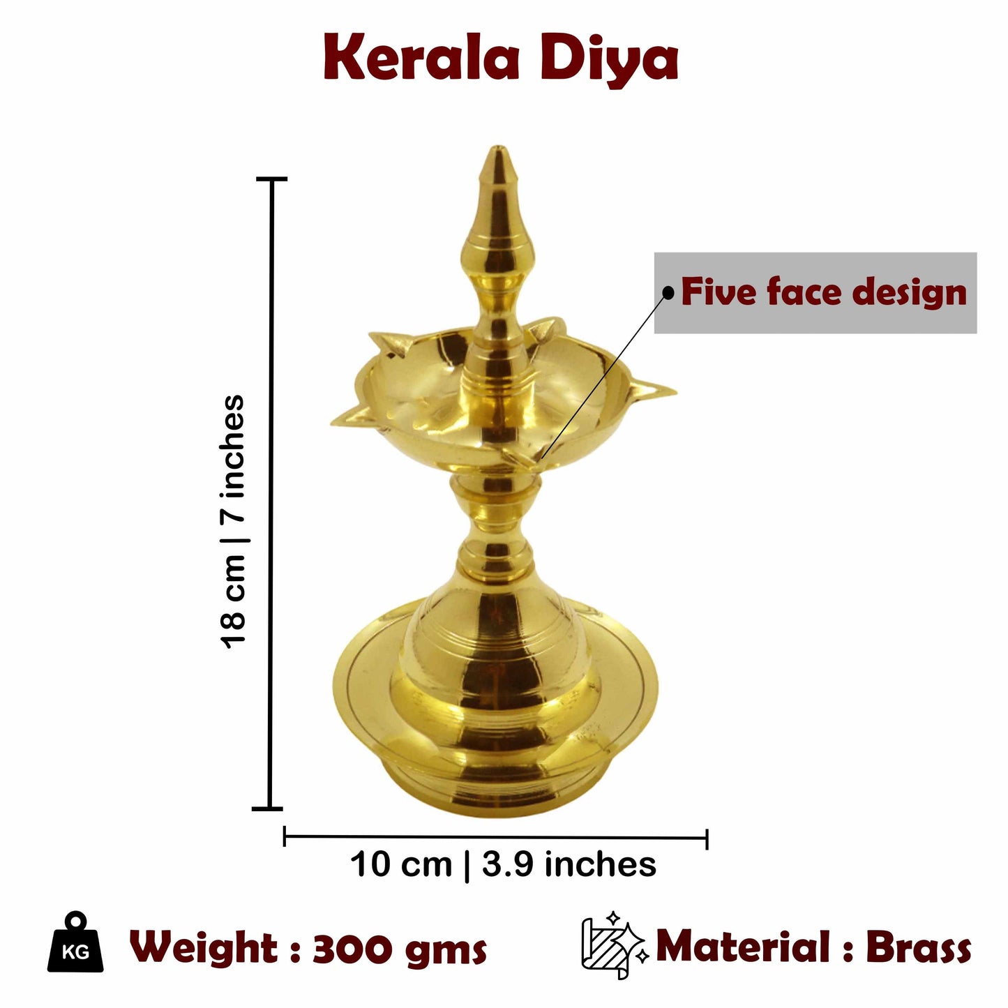 Brass Kerala Fancy Pillar Diya (Pital Kerala Sundar Stambh Deepak)